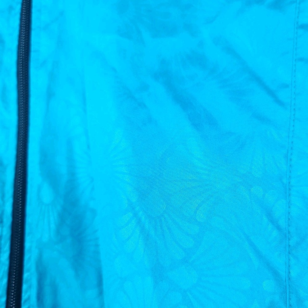 Everlast Womens Turquoise Blue Floral Tonal Windbreaker Jacket Hooded Small - Picture 2 of 9